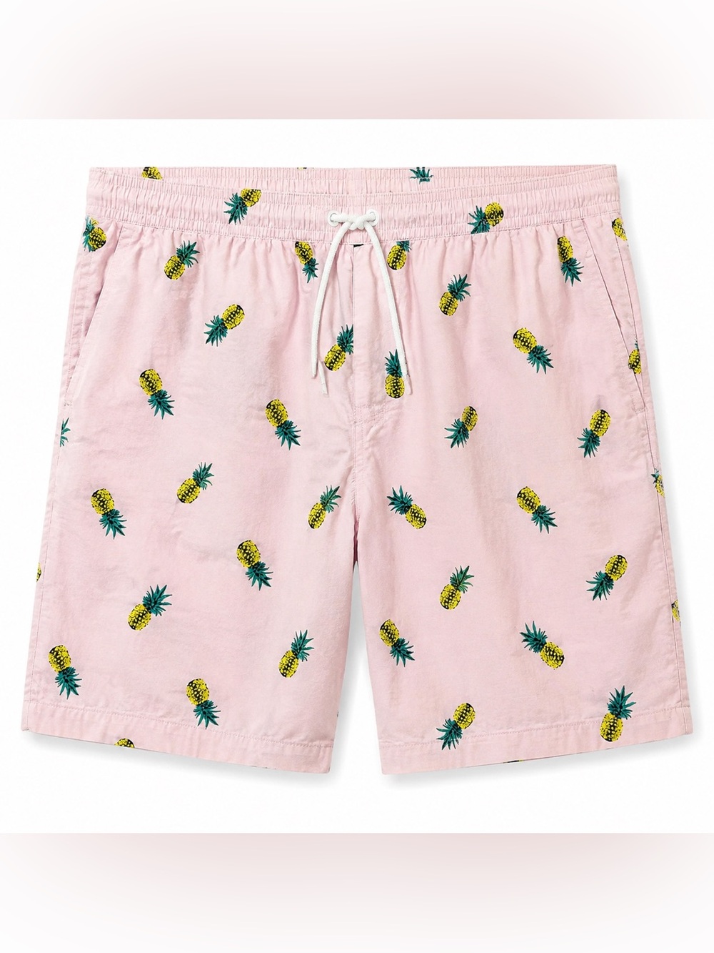 IML Men’s XXL Pale Pink Pineapple Print Cotton Drawstring Comfort Shorts Pockets